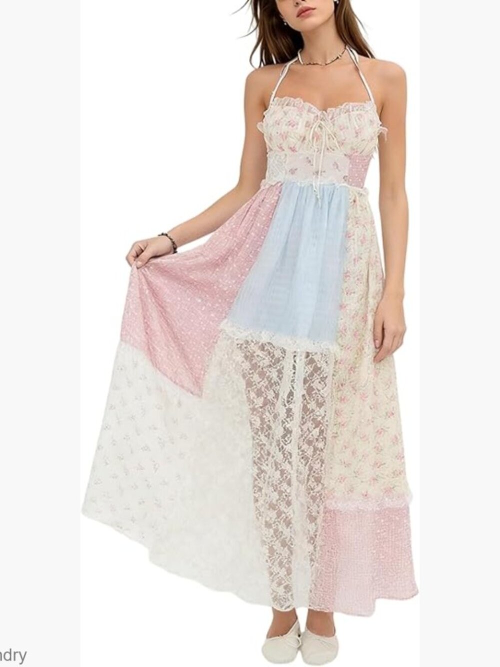 Sleeveless Maxi Dress A-Line Backless Floral Bohemian Summer Beach